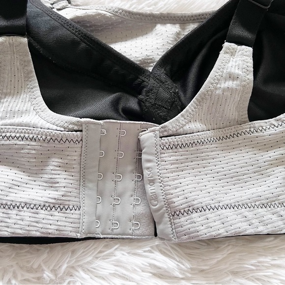 Glamorise Womens Sports Bra 42D Grey Black High Support Wireless Double Layer - Picture 4 of 12